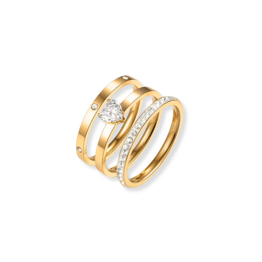 Anillo Triple Glow | 3 piezas | size 5, 8 y 9