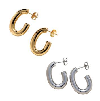 Aretes Gladis en dorado  y  plata| Acero inoxidable