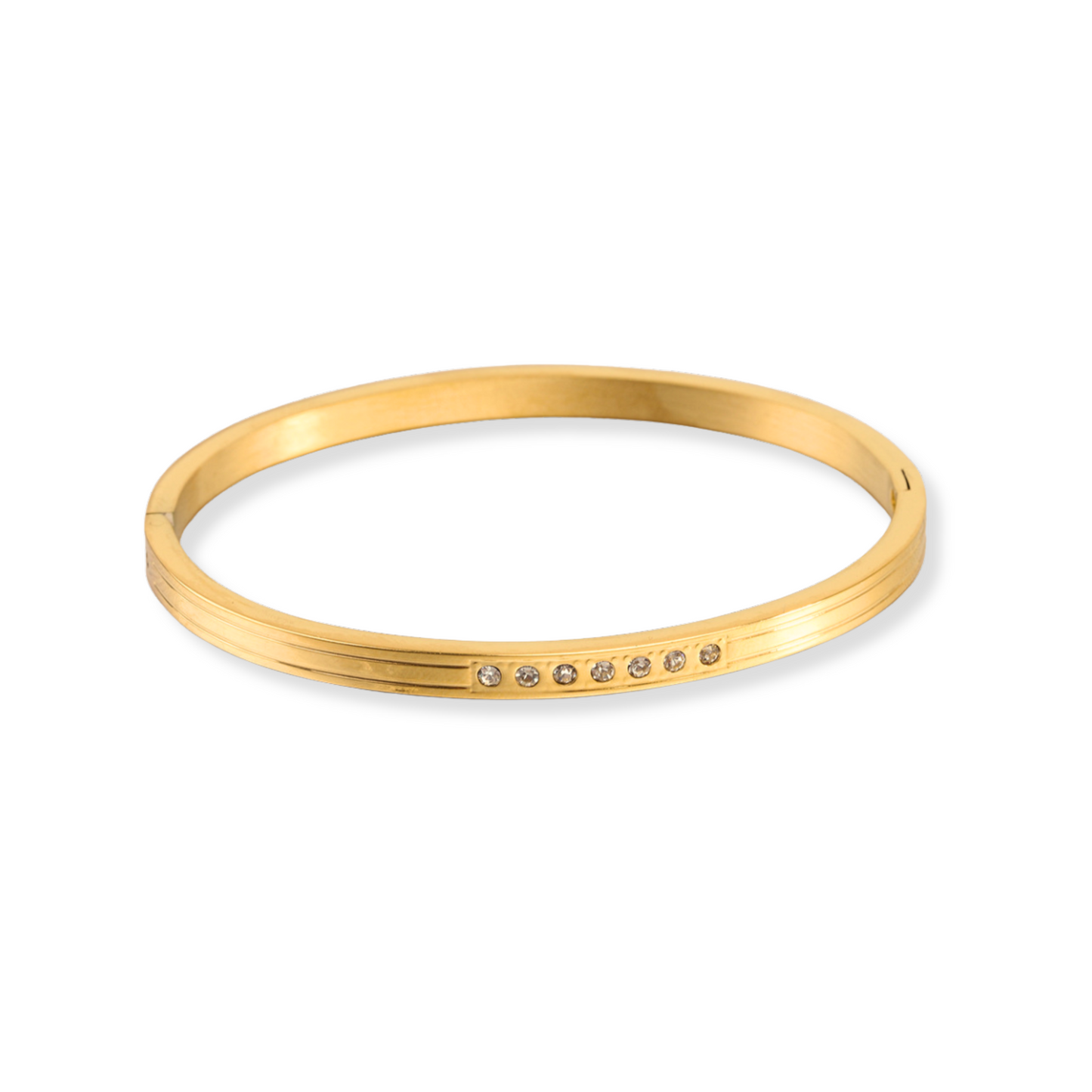 Bangle con zirconias en el centro | dorado