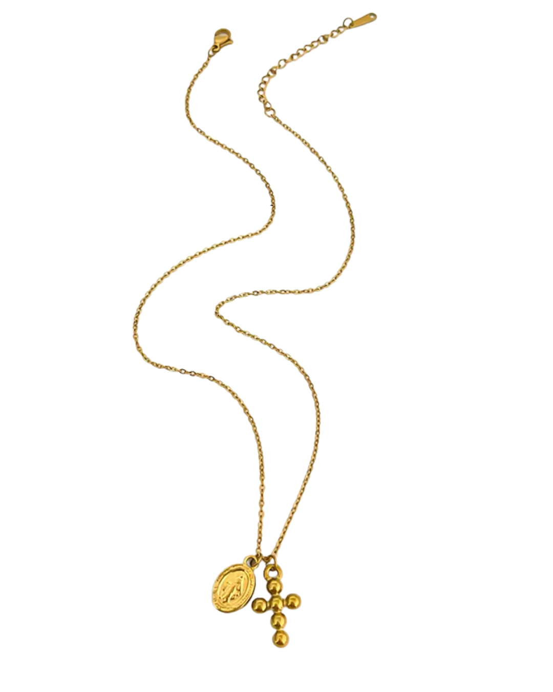 Collar Rosario de Gracia | Acero Inoxidable 316L Baño Oro 18K