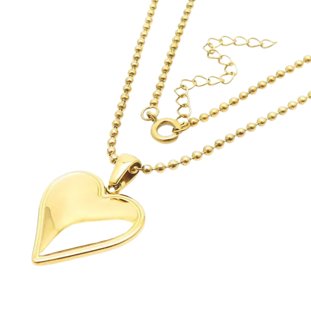 Heart necklace | gold and silver