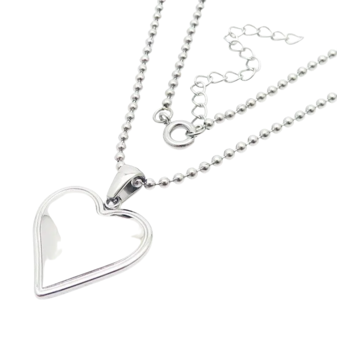 Heart necklace | gold and silver