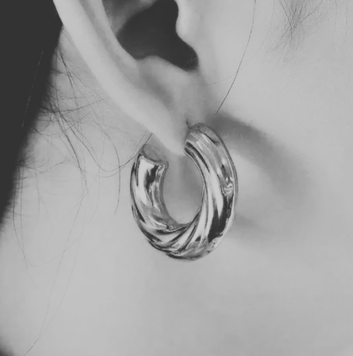 Aretes Twist Big C | Acero inoxidable