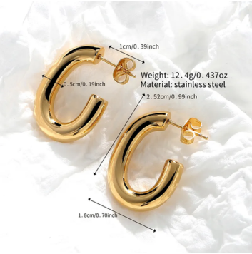 Aretes Gladis en dorado  y  plata| Acero inoxidable