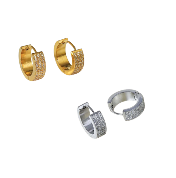 Huggie earrings | gold-silver