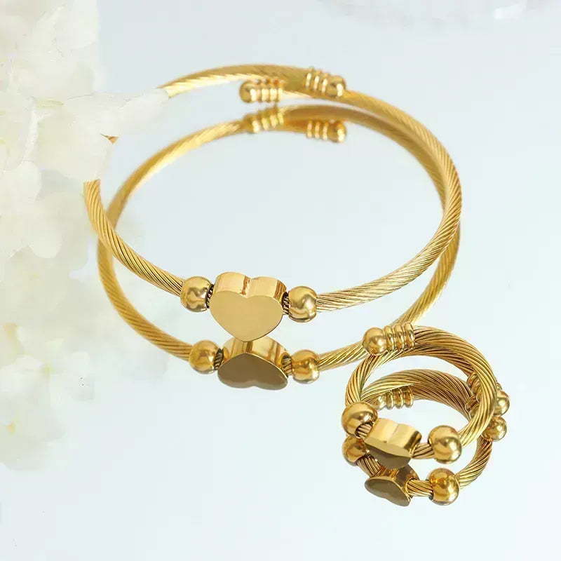 Spiral set with heart | 2 pieces