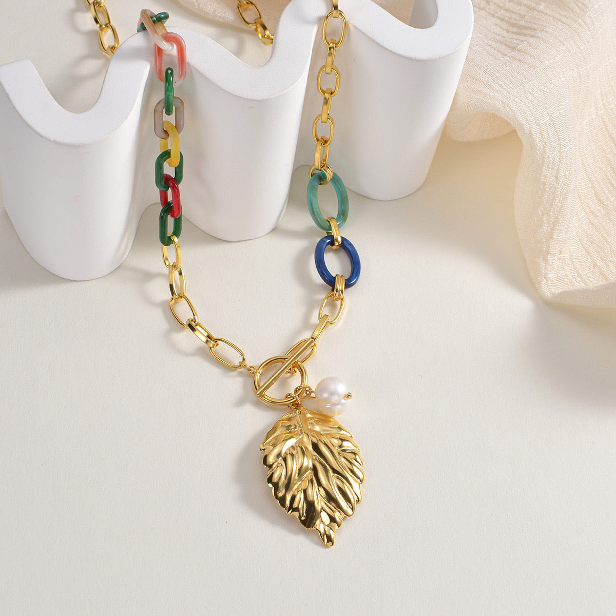 Tropical Leaf Necklace