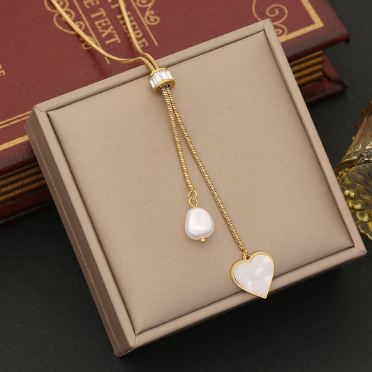 Collar Perla de Amor | ajustable | dorado