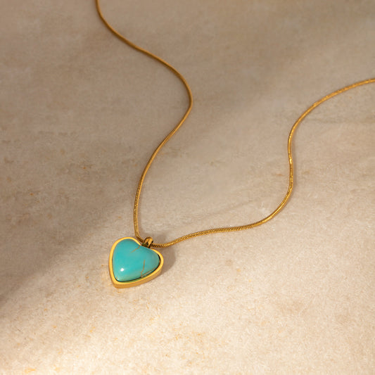 Collar Amor Turquesa | dorado