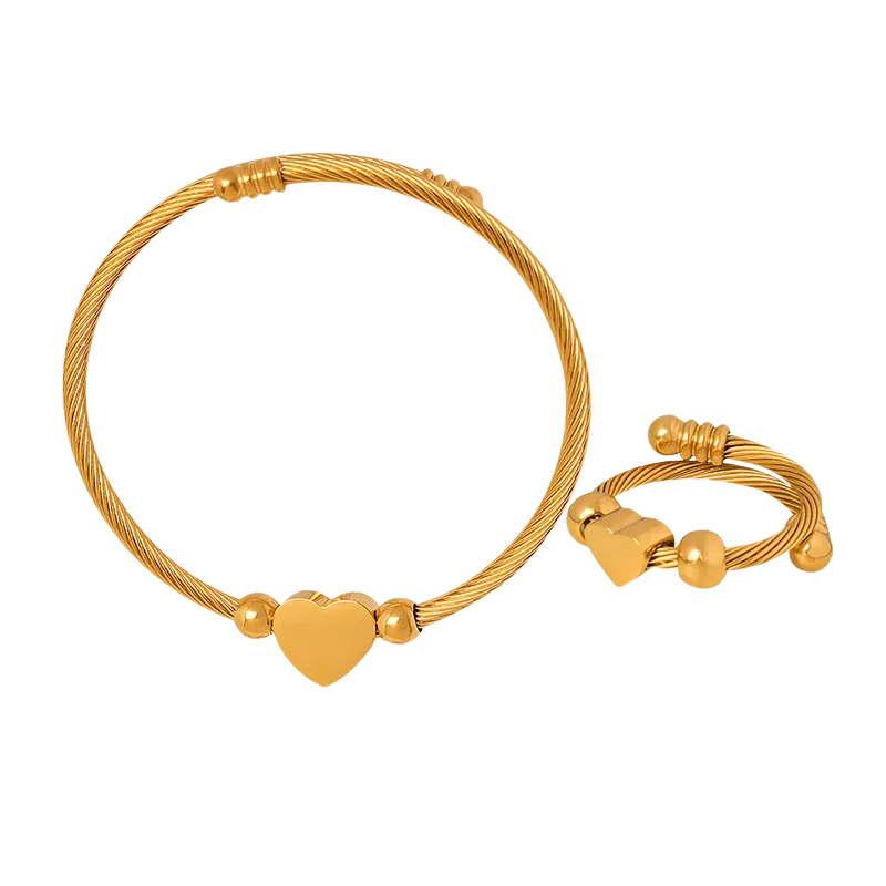 Spiral set with heart | 2 pieces
