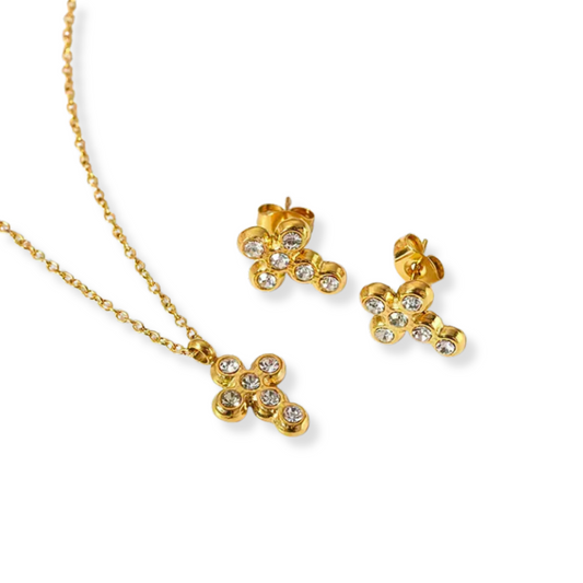 Set Faith Cross | 2 piezas | dorado