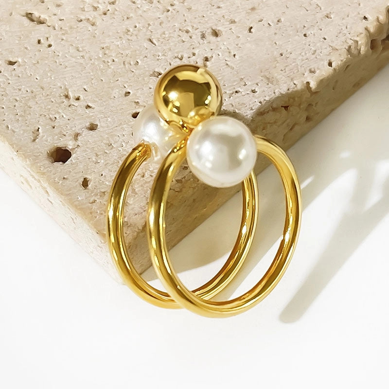 Anillo Perla doble | size 7 y 8