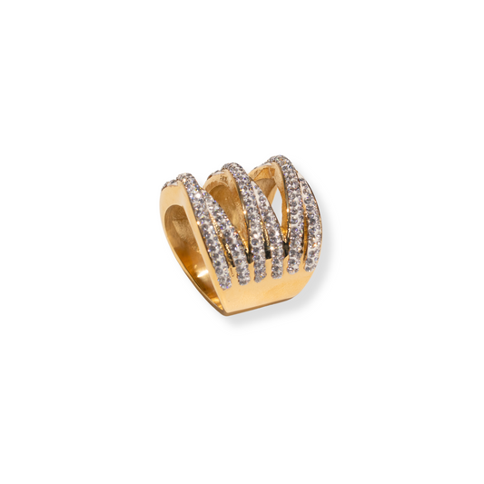 Anillo ancho con zircornias | size 7