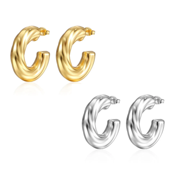 Aretes Twist Big C | Acero inoxidable
