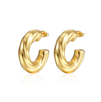 Aretes Twist Big C | Acero inoxidable