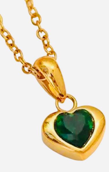 Set Corazón | 2 piezas | Zirconia esmeralda o blanca