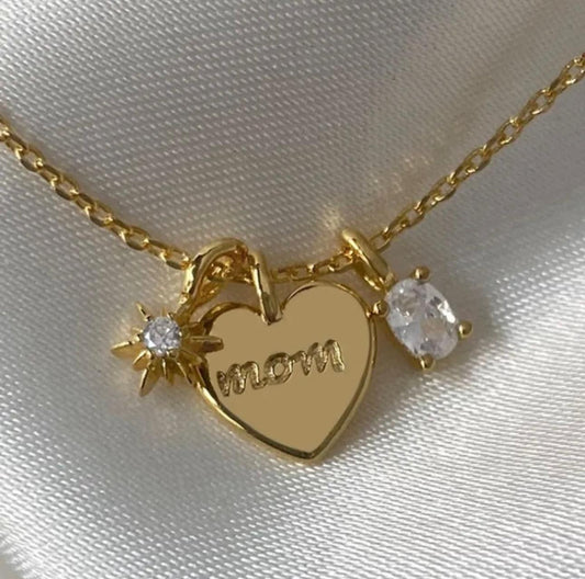 Collar mom | 3 charms | dorado