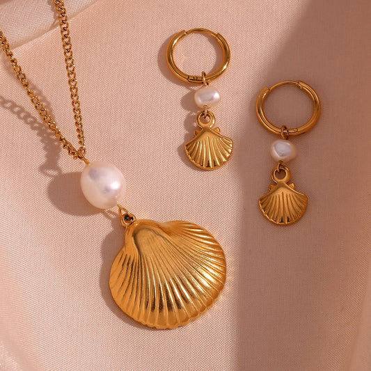 Set Concha con perla | 2 piezas