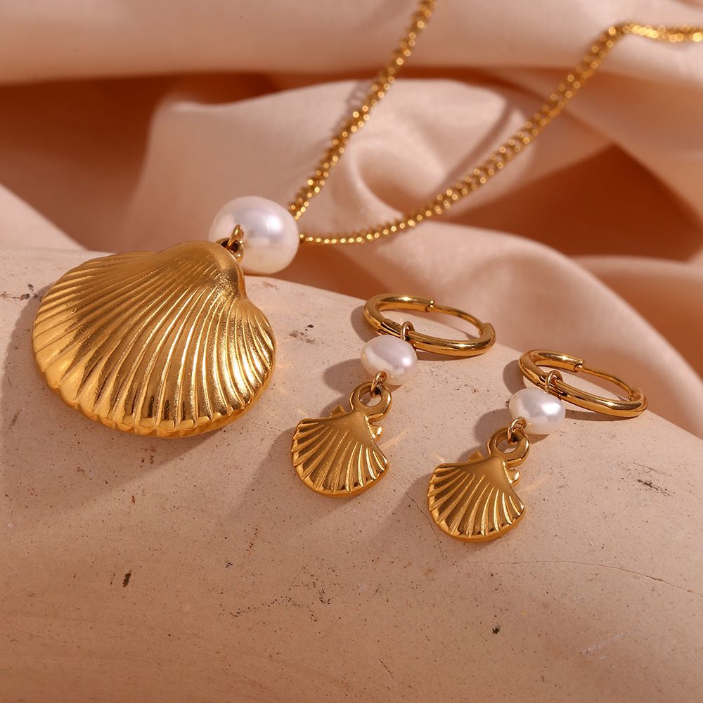 Set Concha con perla | 2 piezas