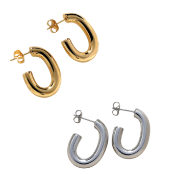Aretes Gladis en dorado  y  plata| Acero inoxidable