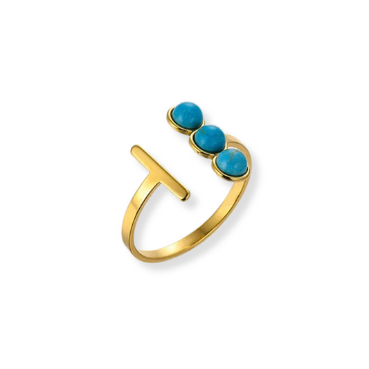 Anillo Celestial Trio con turquesa | ajustable