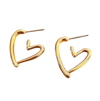 Aretes Corazón Dorados | Acero inoxidable