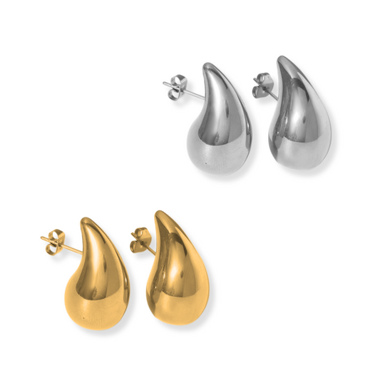 Aretes de Gota | dorado o plateado