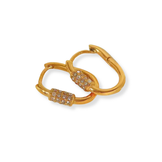 Aretes Hoops con zirconias | dorado