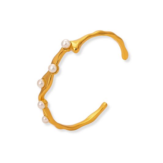 Bangle Olas de Perlas | dorado