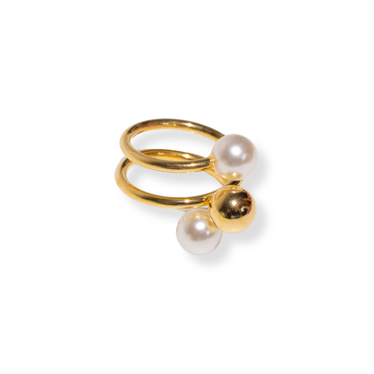 Anillo Perla doble | size 7 y 8