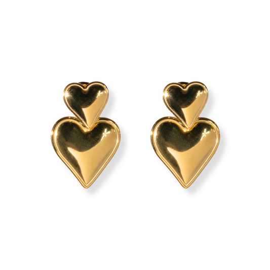 Aretes corazón retro | dorado