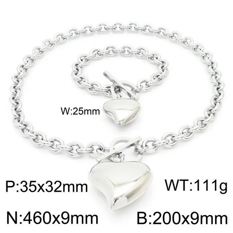 Set Heart Love lock | 2 piezas | dorado y plateado| Acero Inoxidable