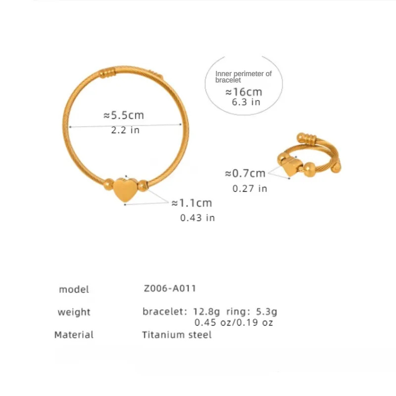 Spiral set with heart | 2 pieces