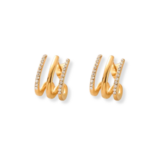 Aretes Triple Gold | dorado