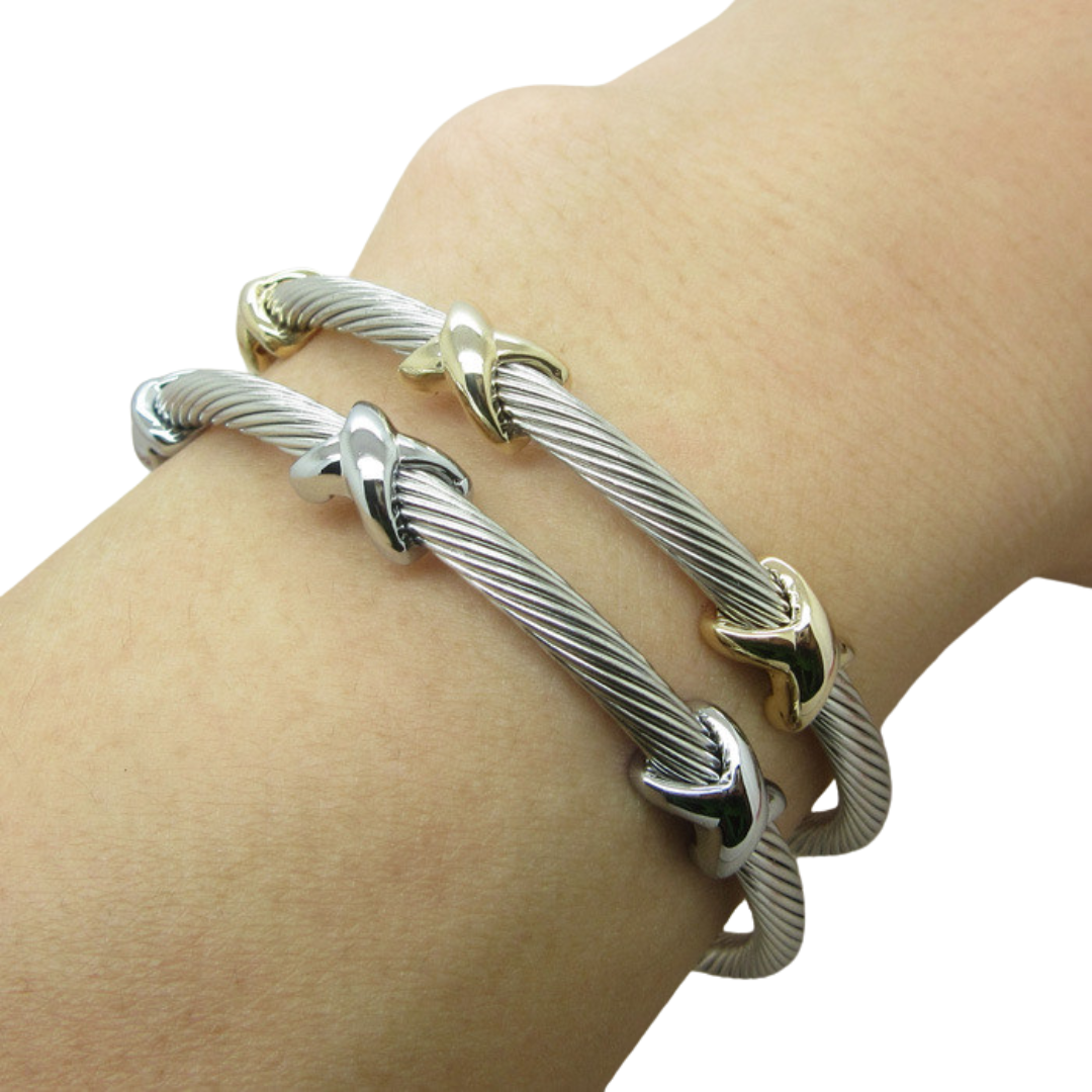 Adjustable Twist Cable Bracelet | Gold or Silver - Stainless Steel